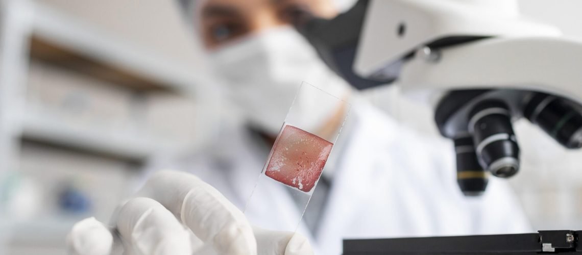 close-up-blurry-scientist-holding-glass-slide